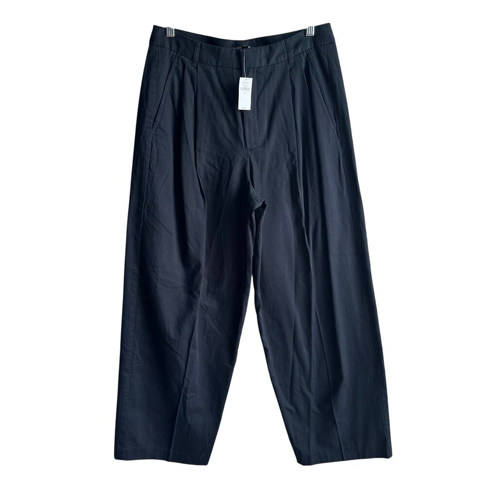 Banana Republic Factory Pleated Cotton Trouser Pant Black 8
